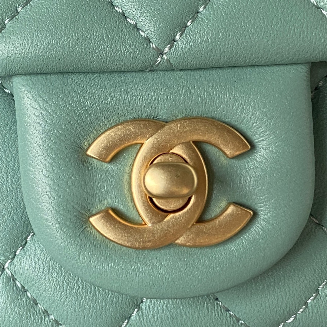 Small Classic Flap Lambskin Bag AS4041 Aqua Green